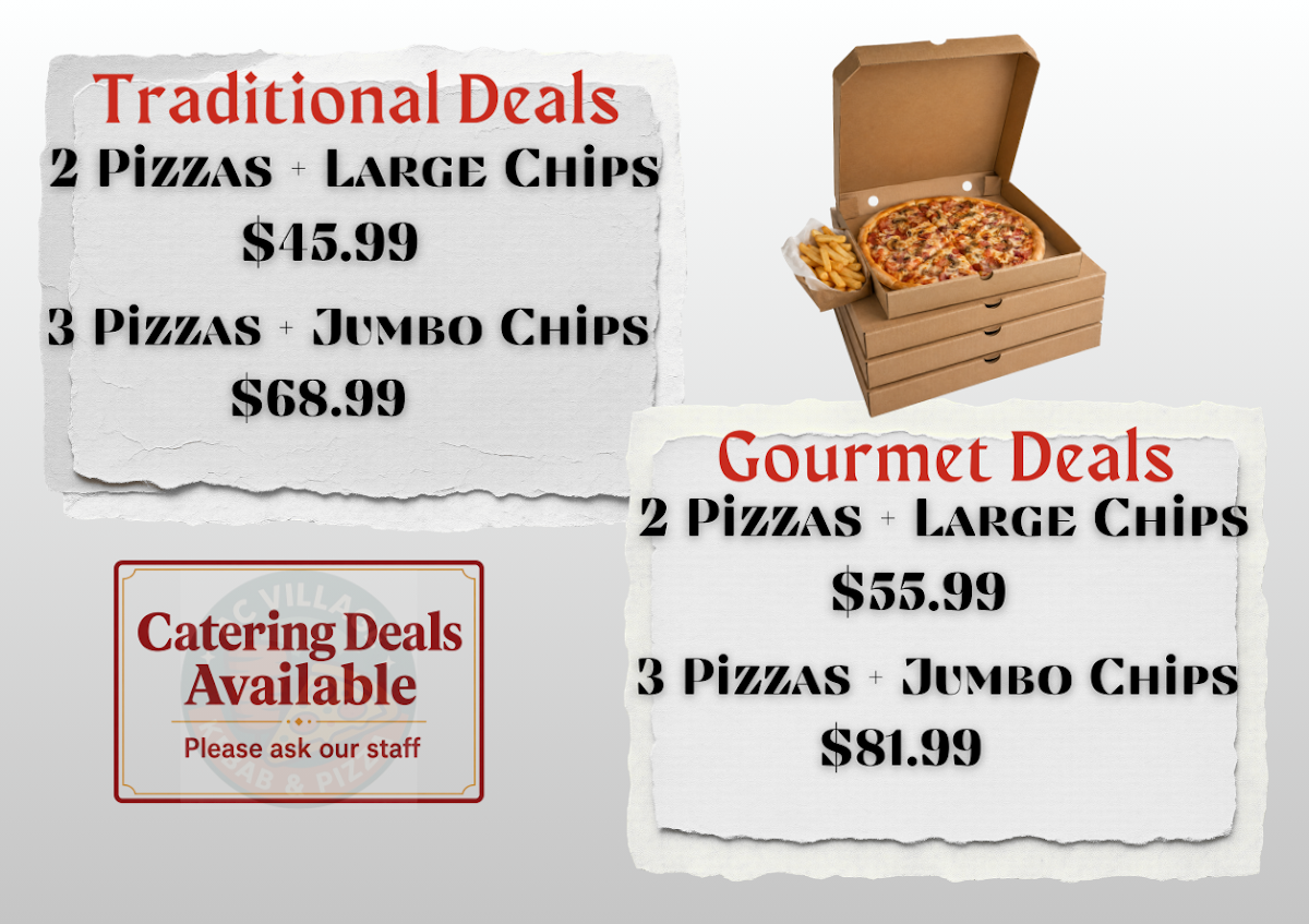 Menu, AC VILLAGE KEBAB AND PIZZA