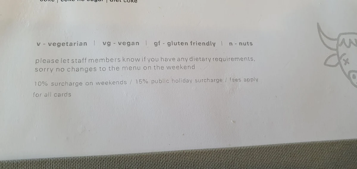 Menu, The Little Ox