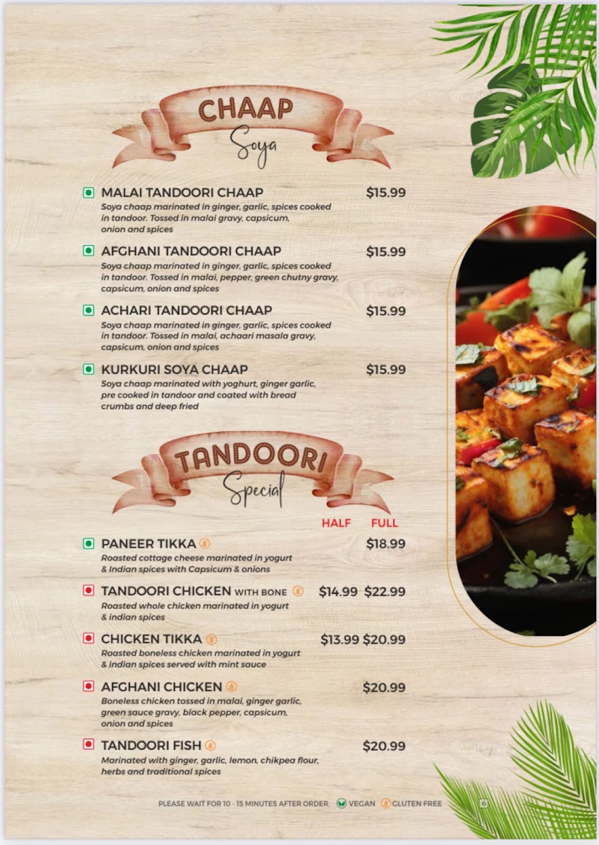 Menu, Tummy Topper Restaurant - Thornhill park