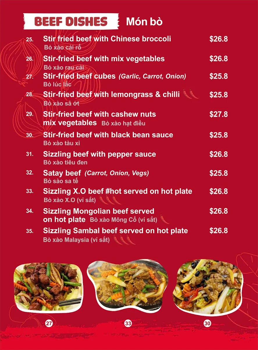 Menu, Thanh Vinh