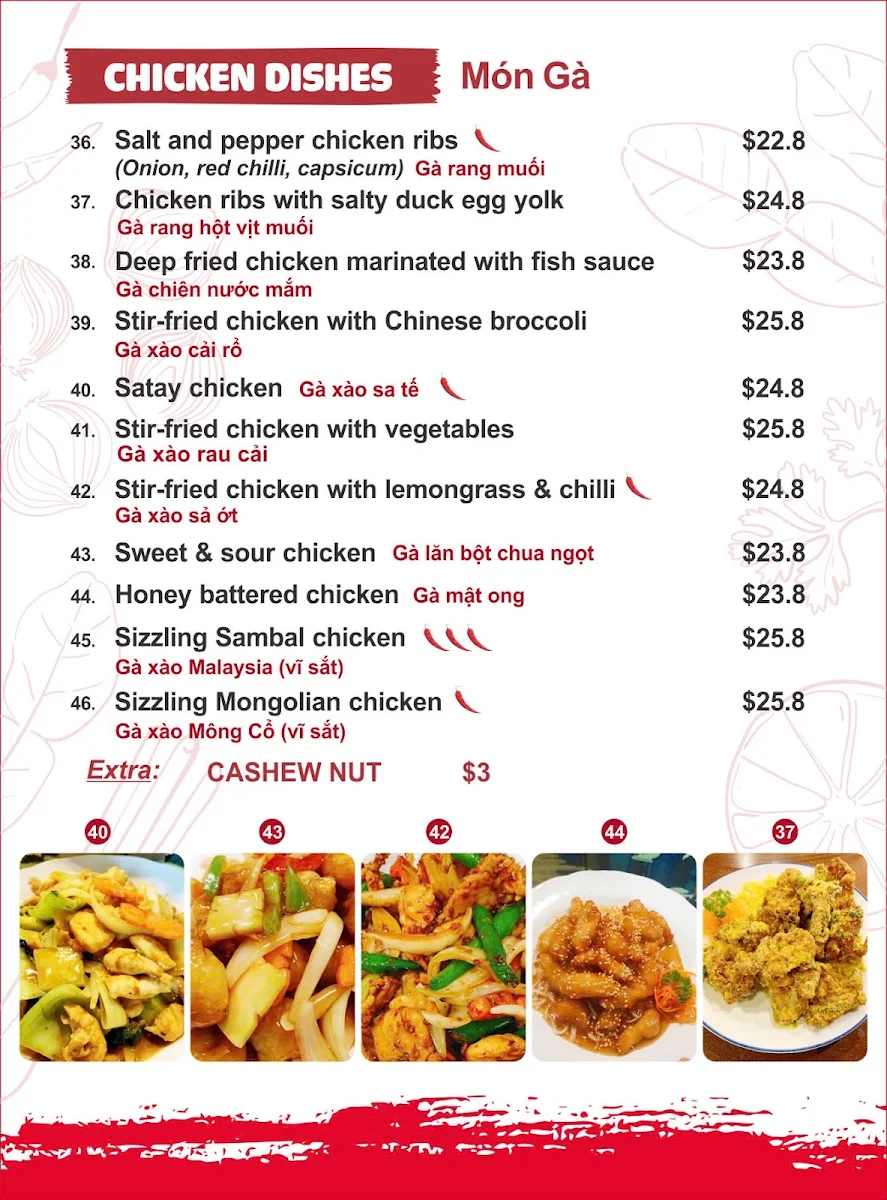 Menu, Thanh Vinh