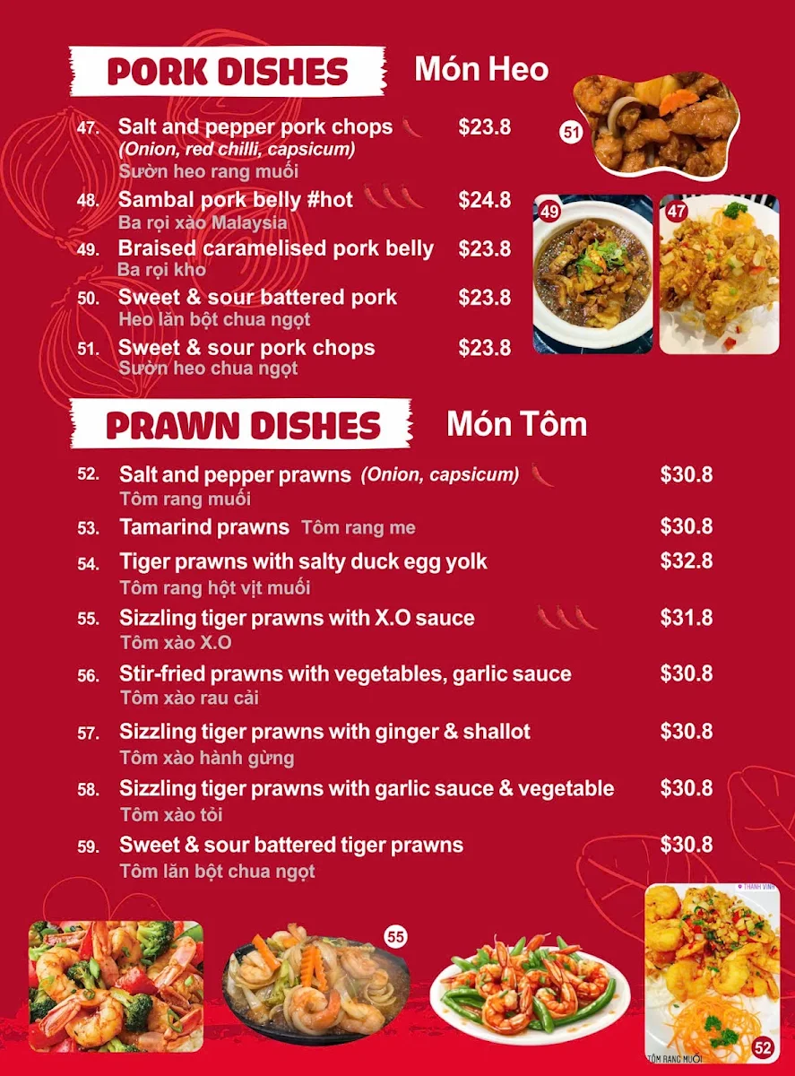 Menu, Thanh Vinh
