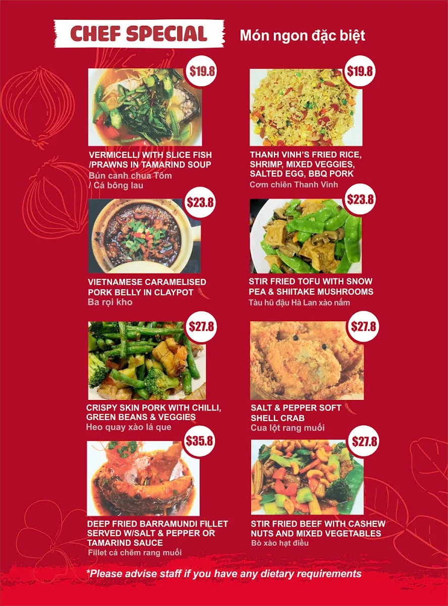 Menu, Thanh Vinh