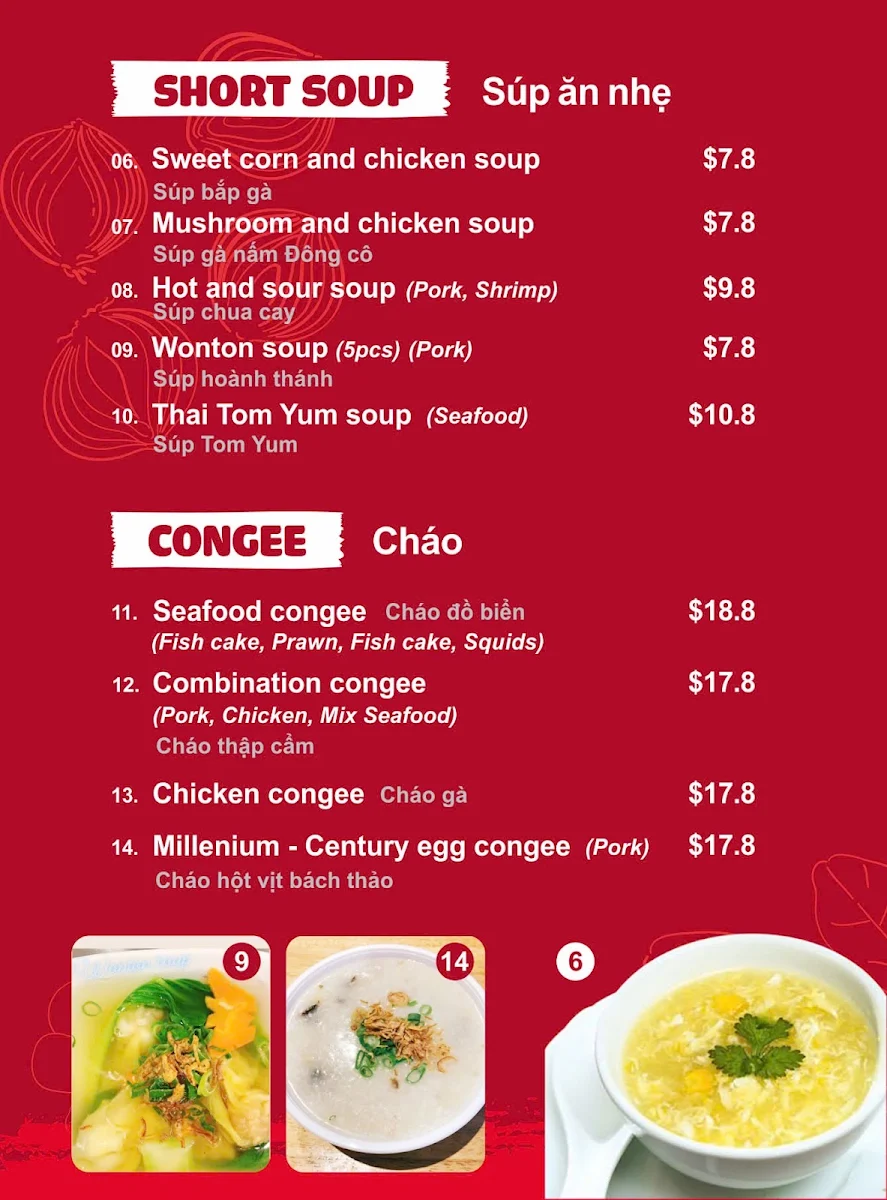 Menu, Thanh Vinh