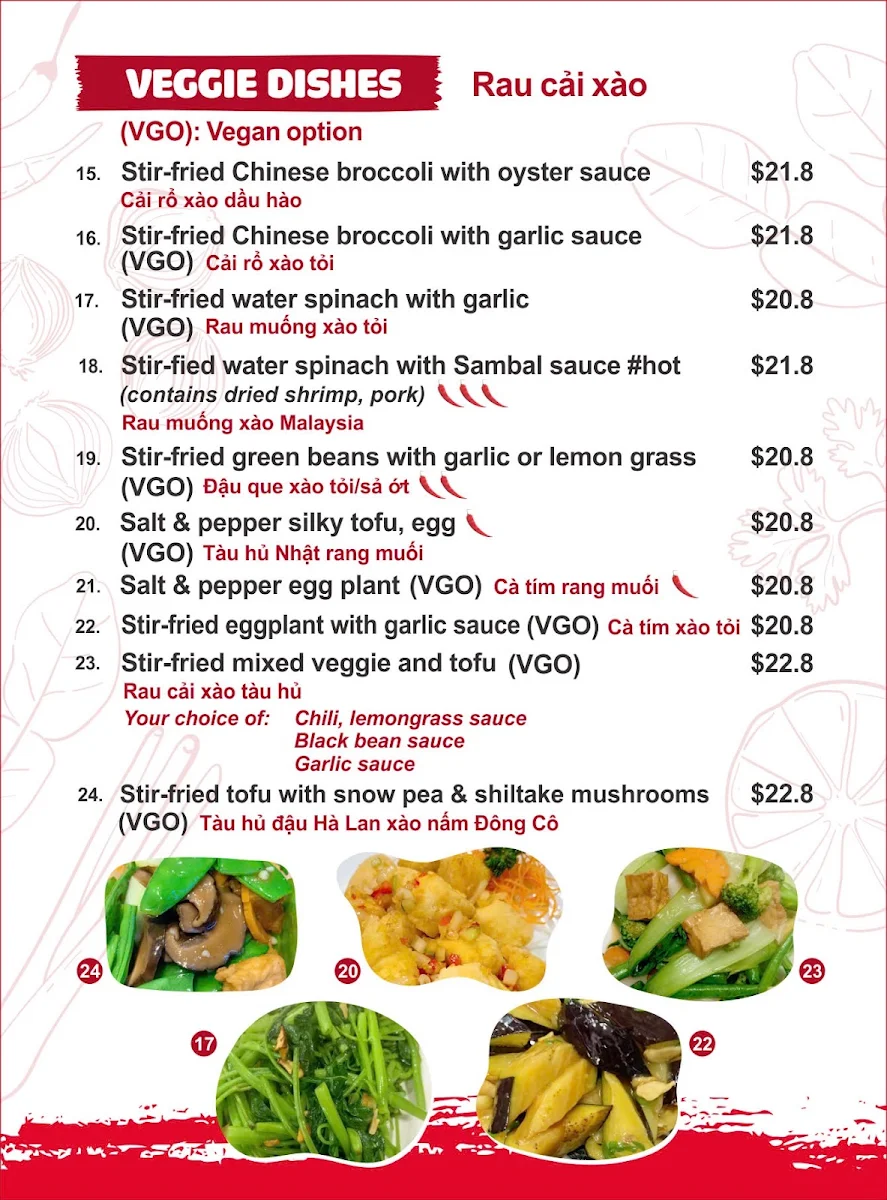 Menu, Thanh Vinh