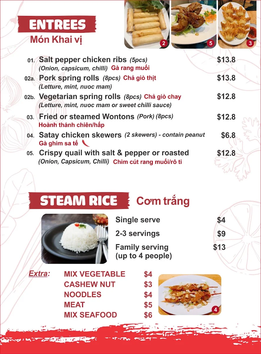 Menu, Thanh Vinh