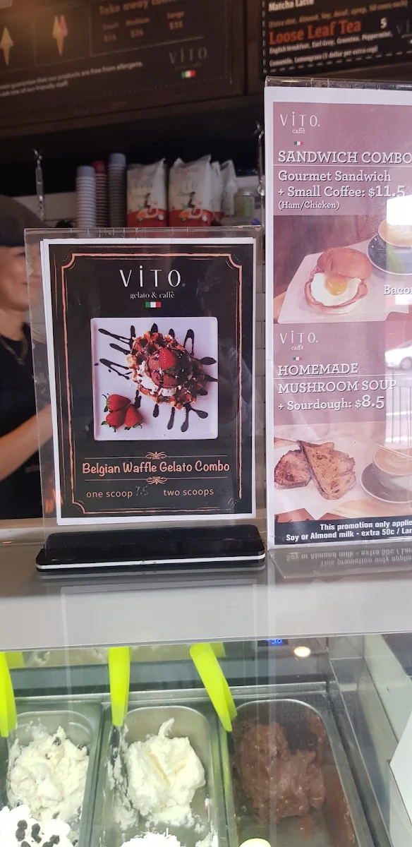 Menu, ViTo Gelato & Cafe