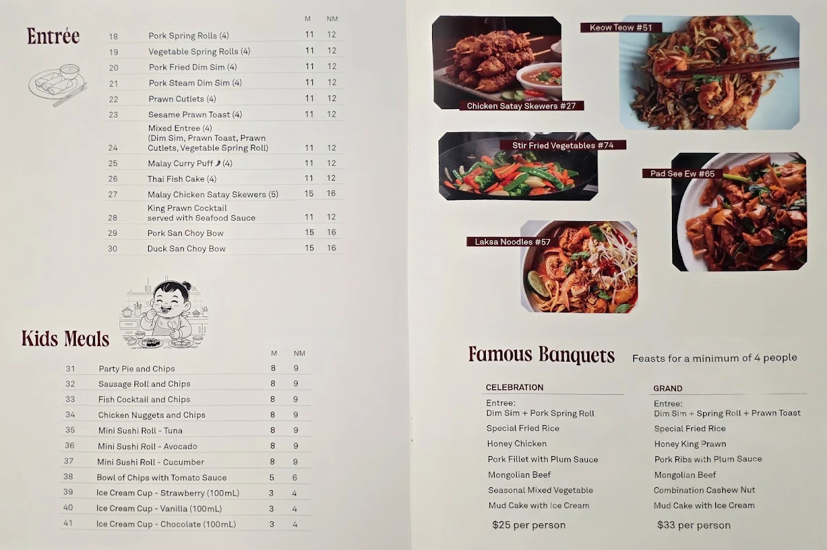 Menu, BungaRaya@Easts
