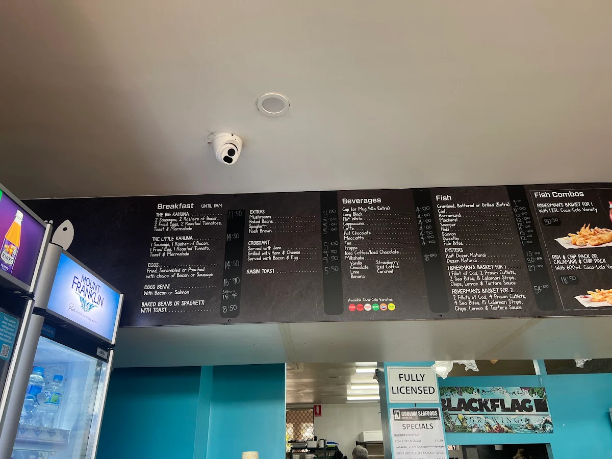 Menu, Coolum Seafood
