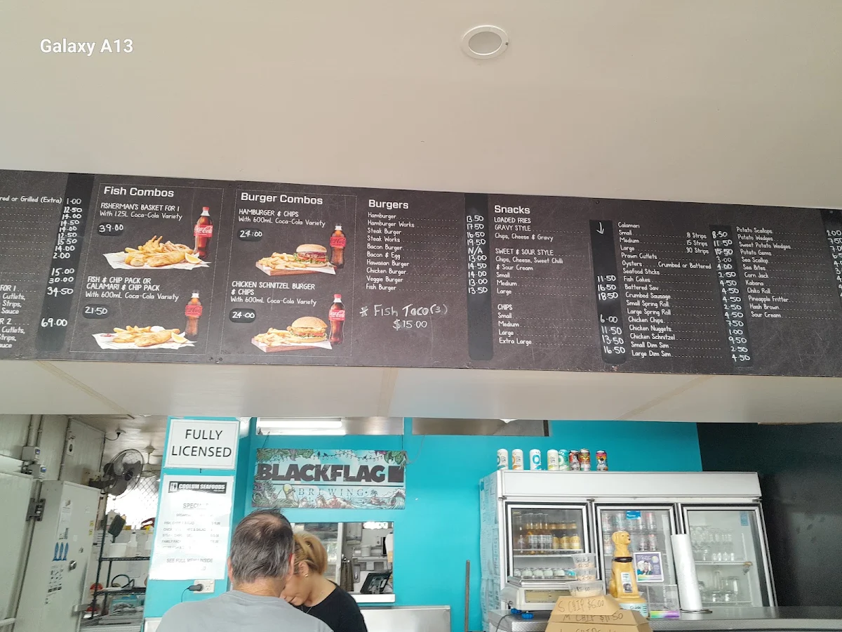 Menu, Coolum Seafood
