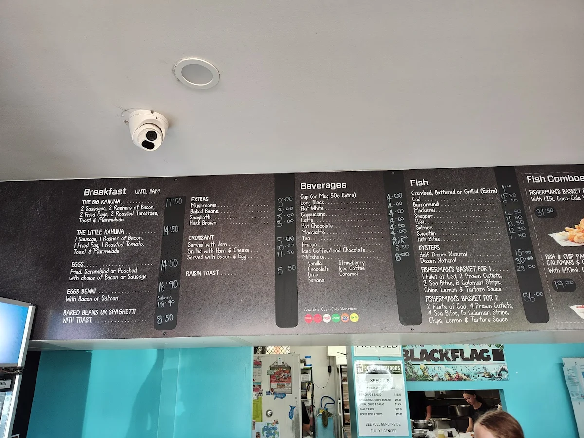 Menu, Coolum Seafood