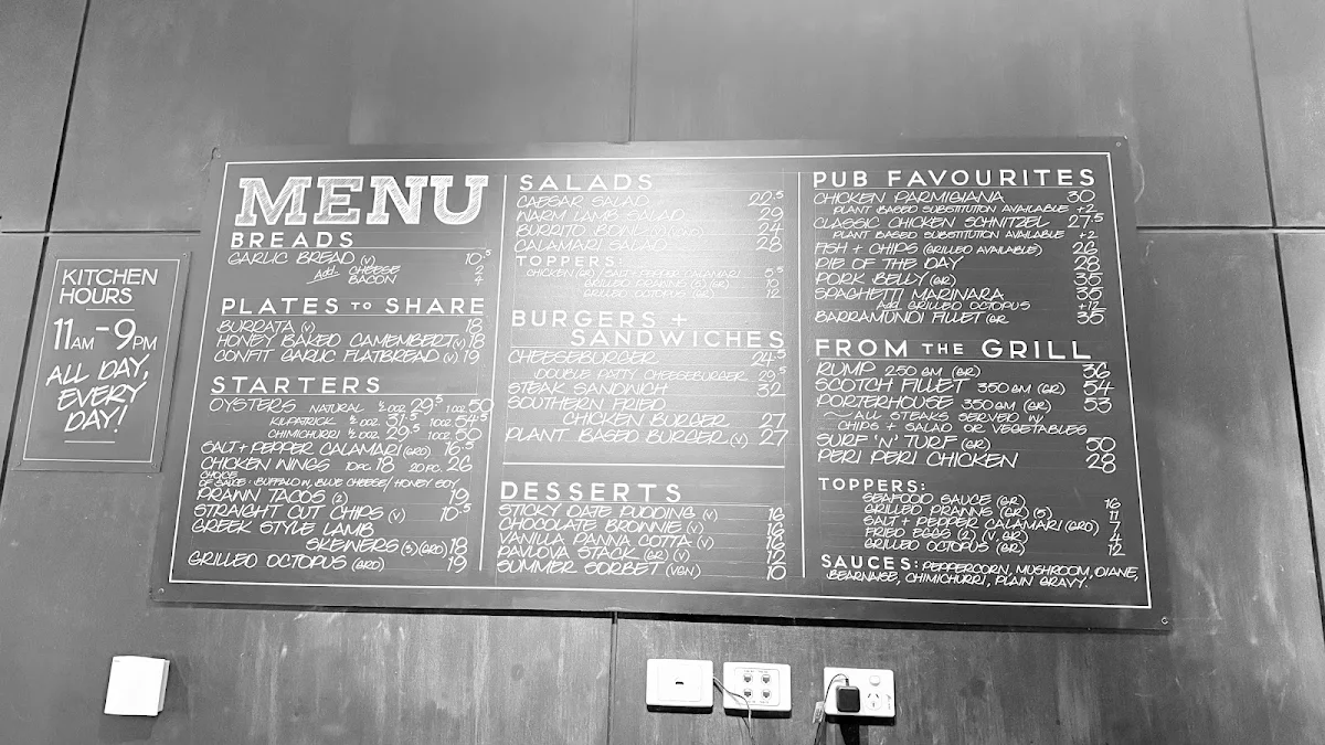 Menu, Bridge Inn Hotel