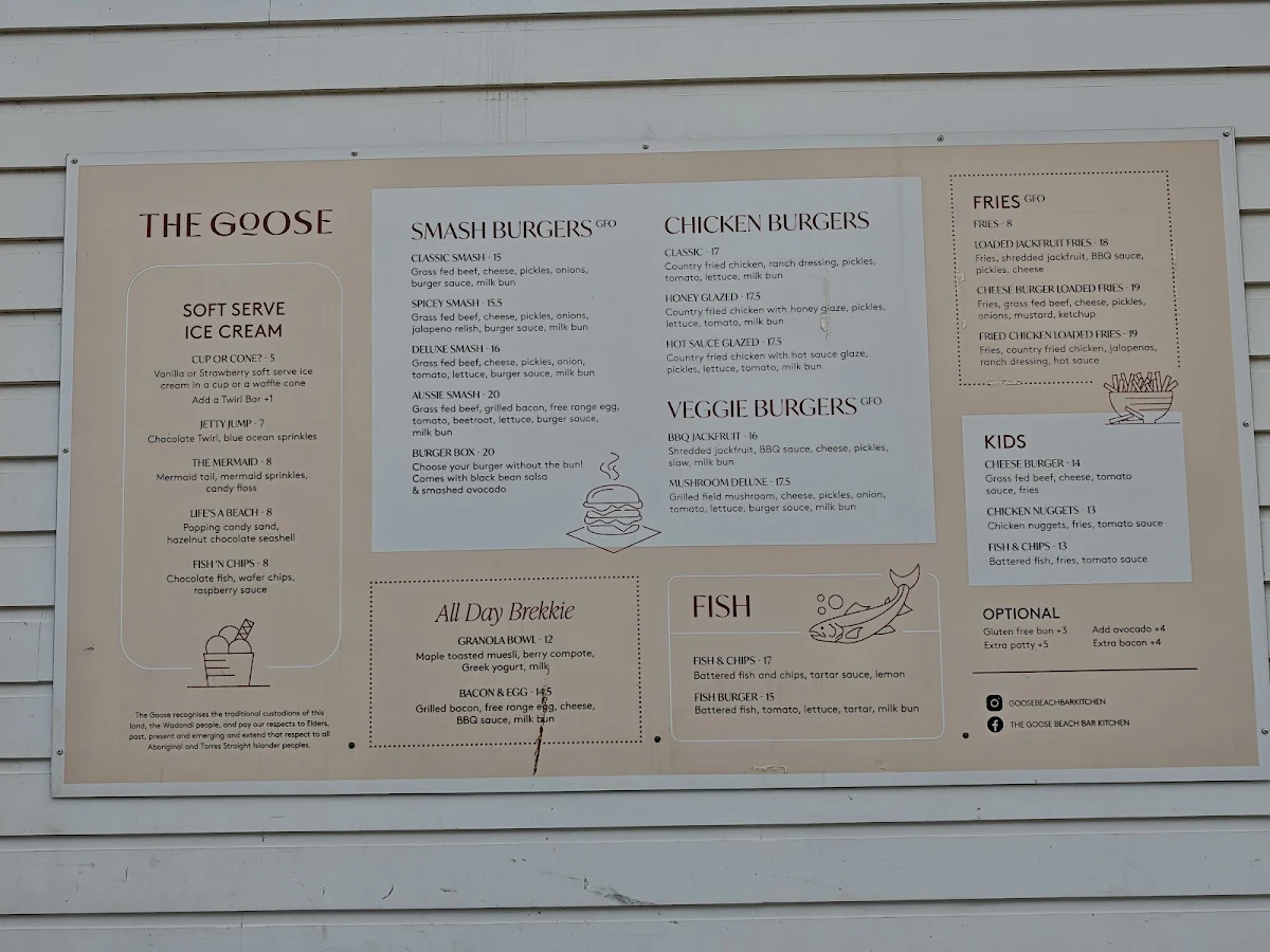 Menu, The Goose