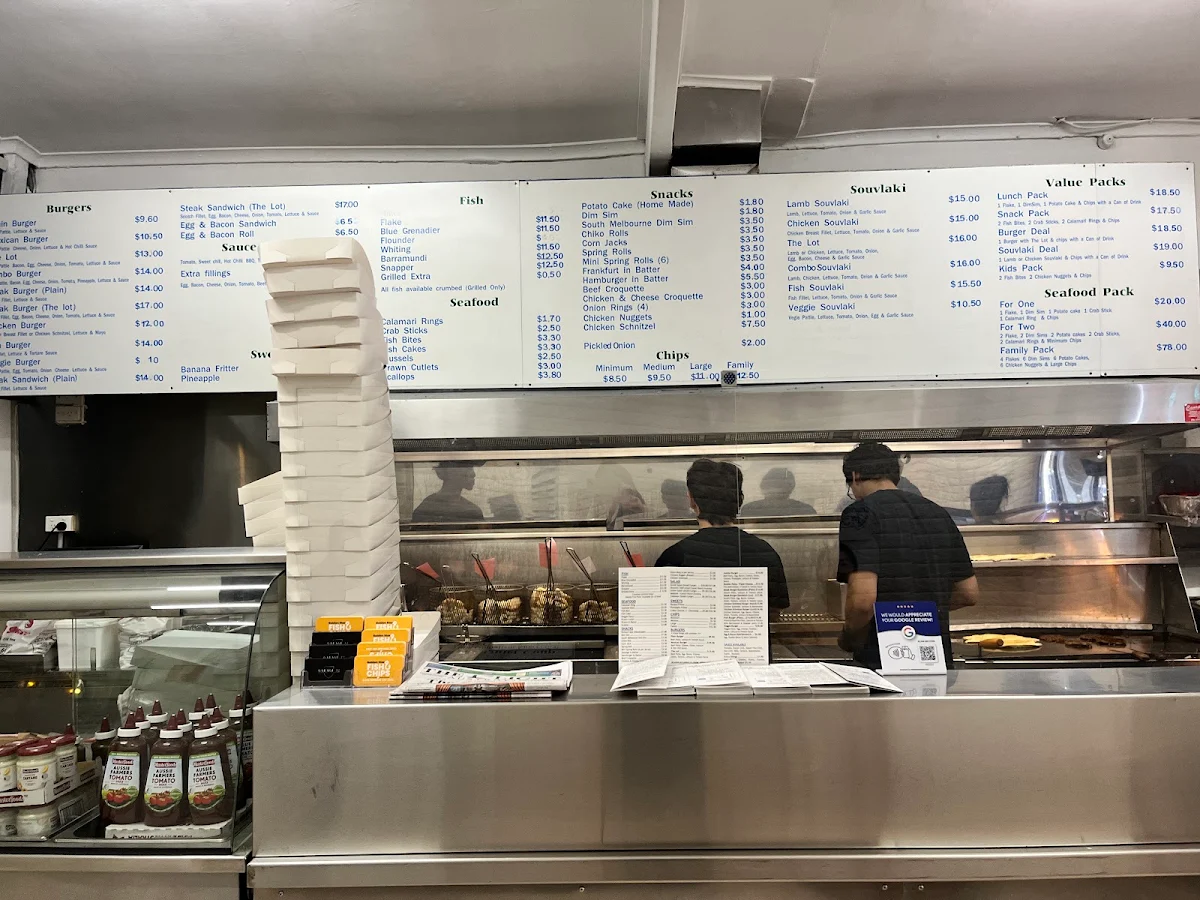 Menu, Golden Star Fish & Chips