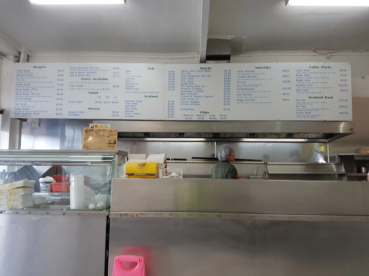 Menu, Golden Star Fish & Chips