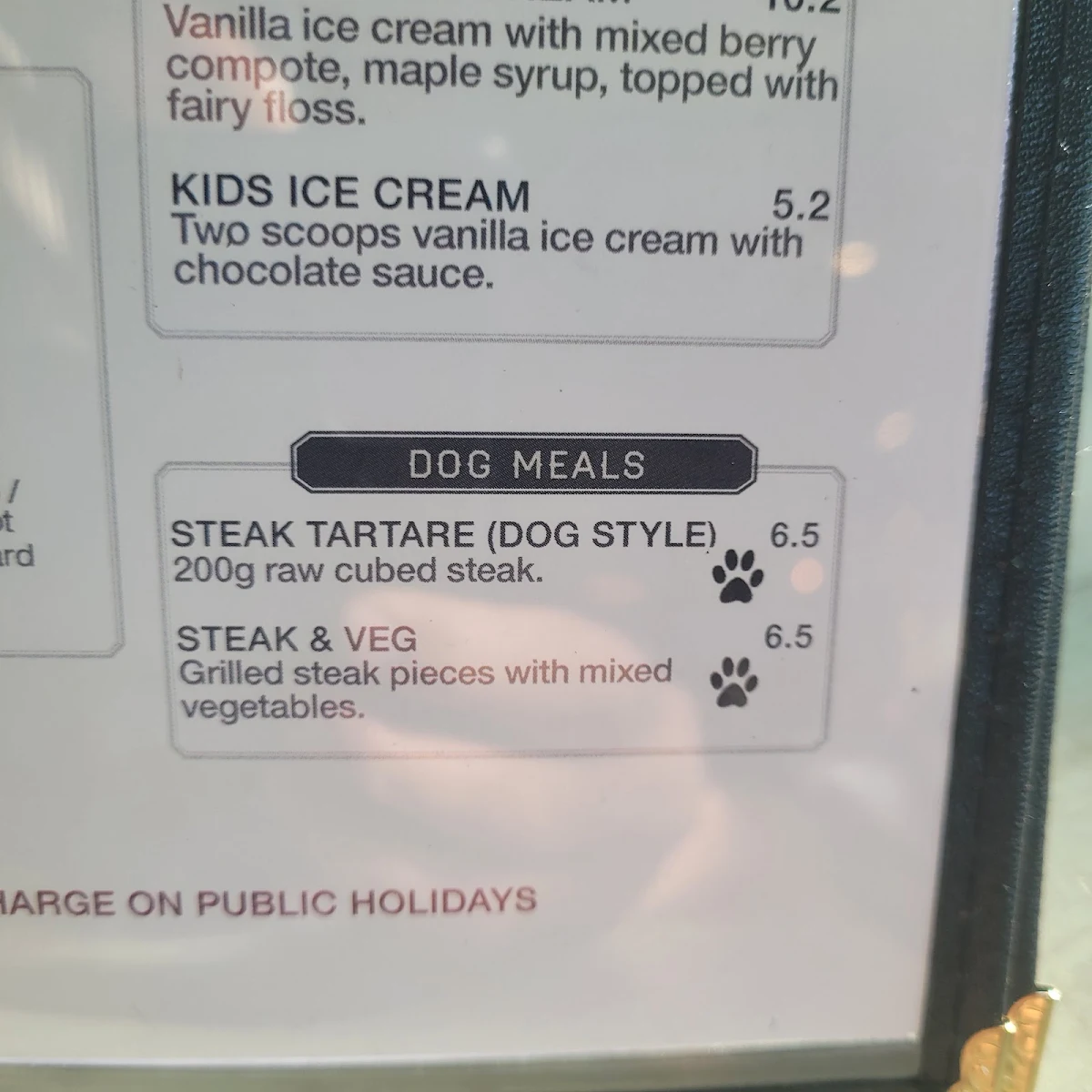 Menu, The Civic Pub