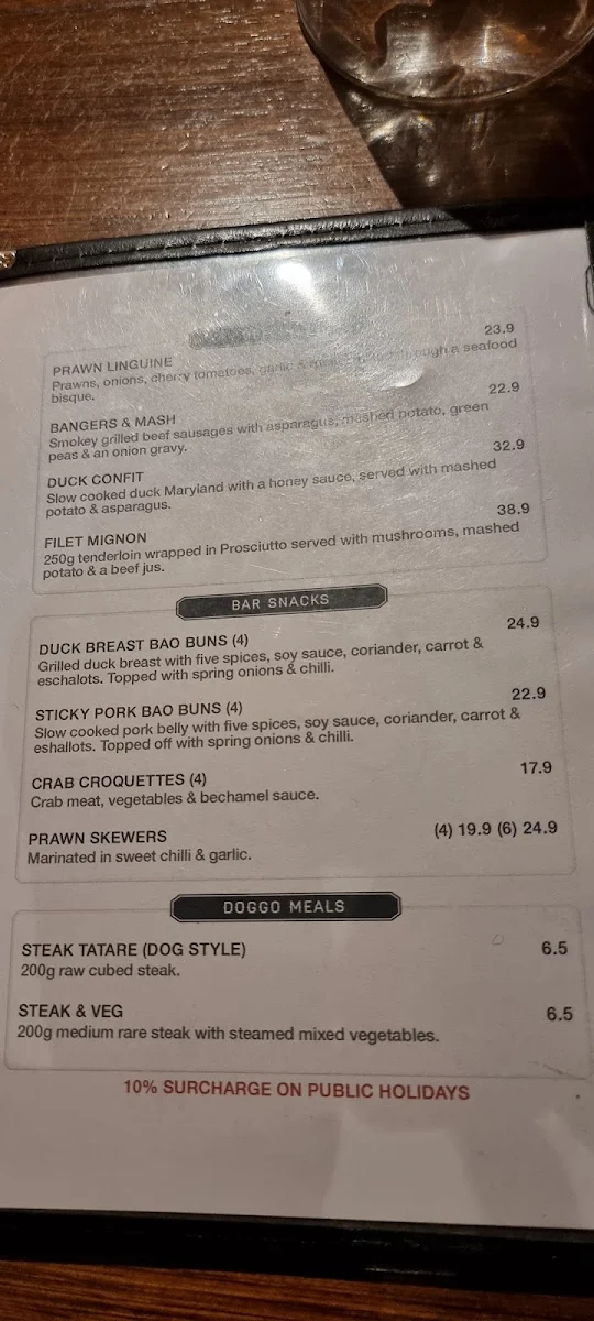 Menu, The Civic Pub