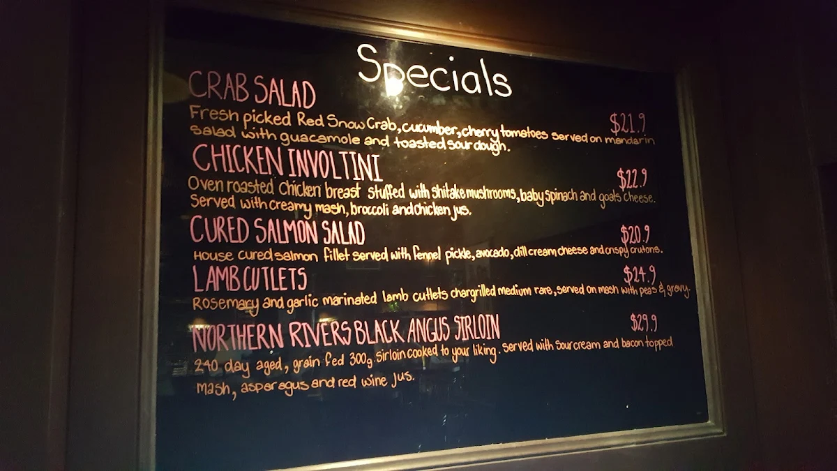 Menu, The Civic Pub