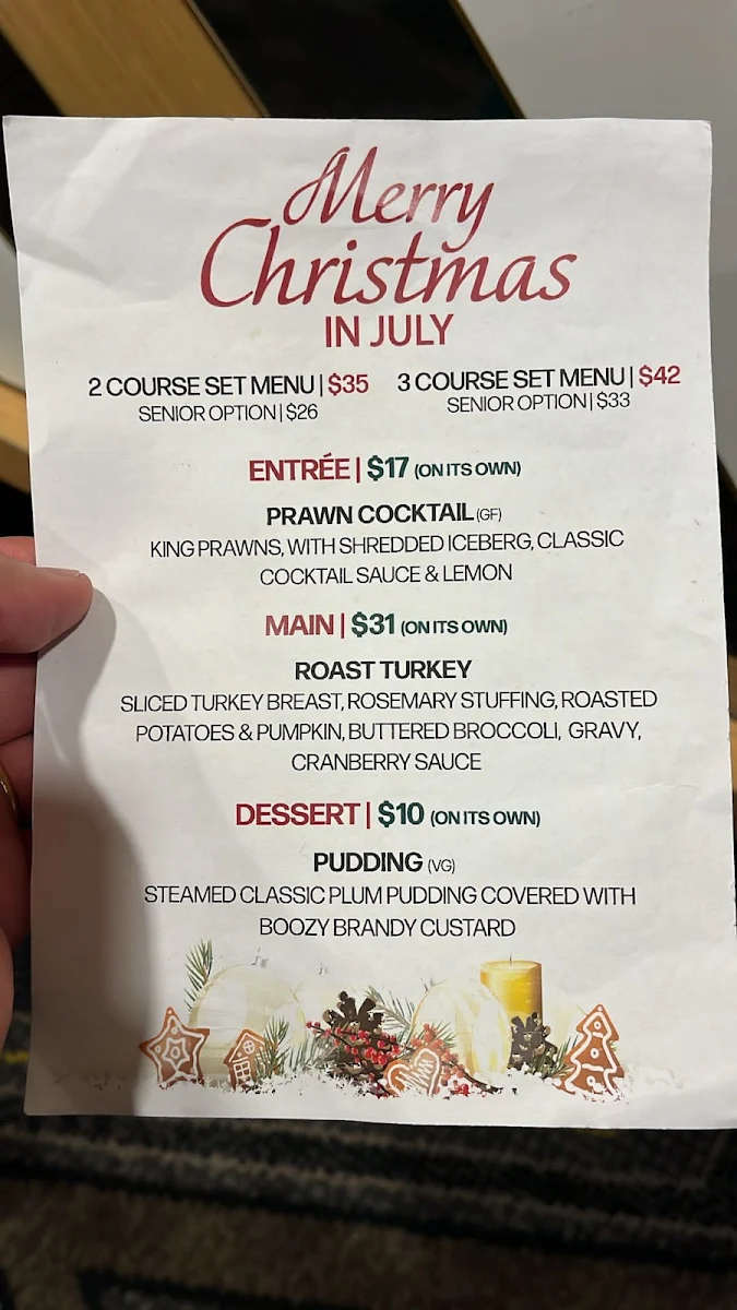 Menu, Rosstown Hotel