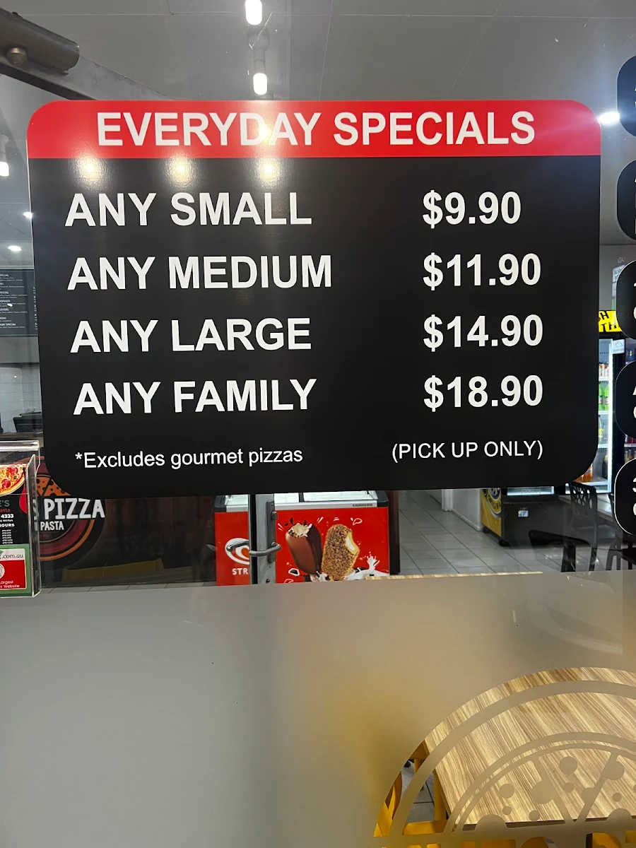 Menu, Juve's Pizza and Pasta