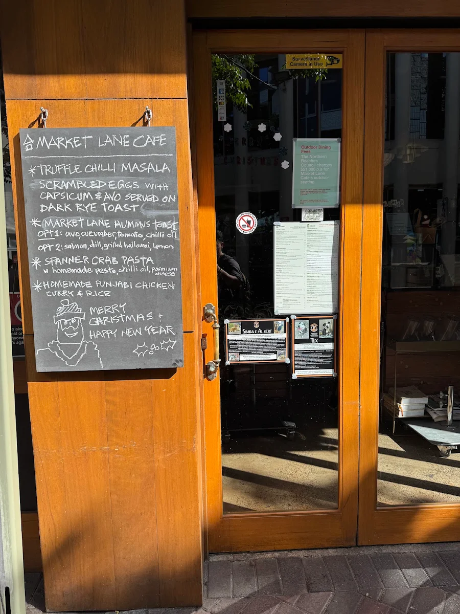 Menu, Market Lane Cafe