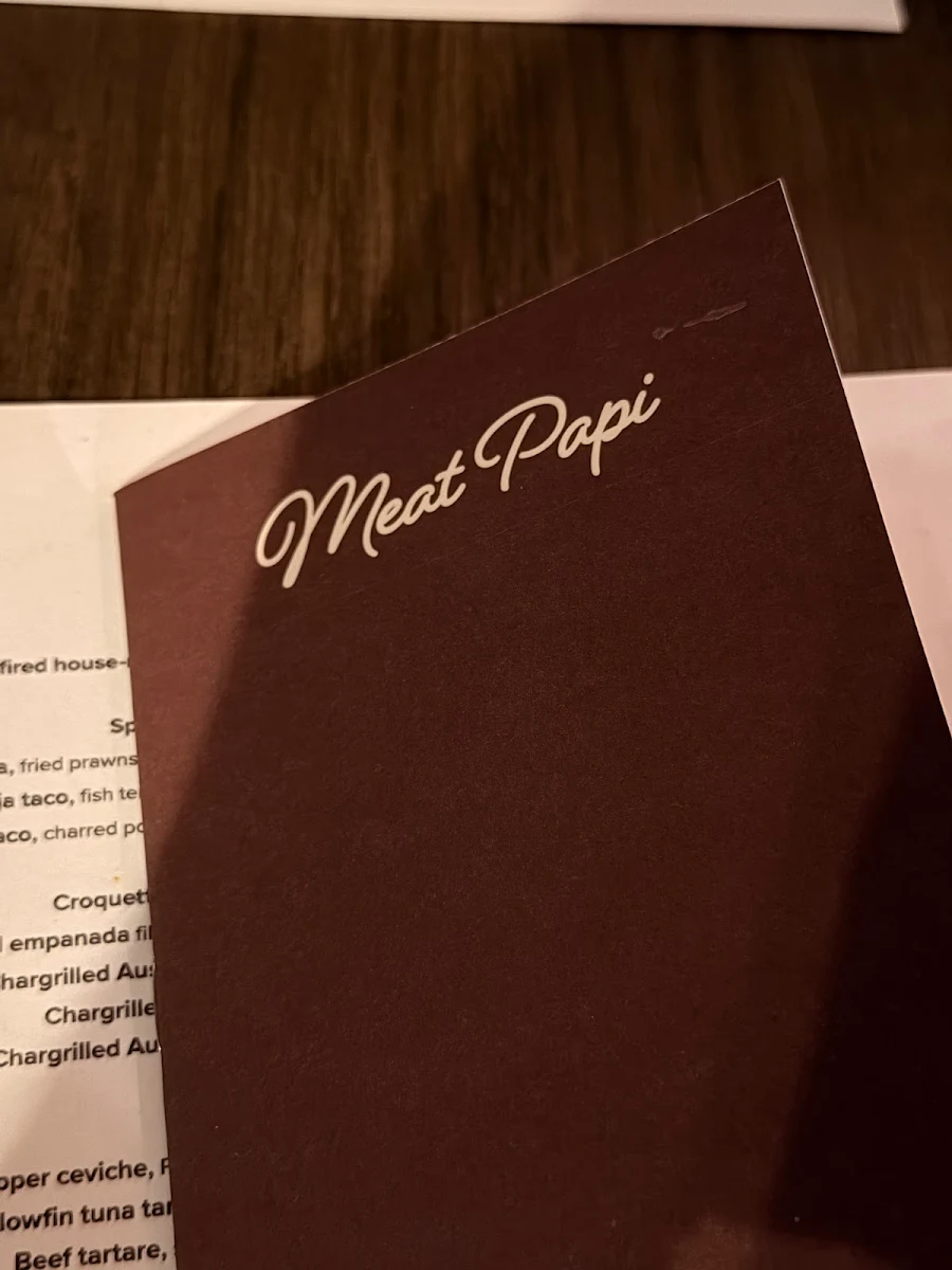 Menu, Meat Papi Restaurant Essendon