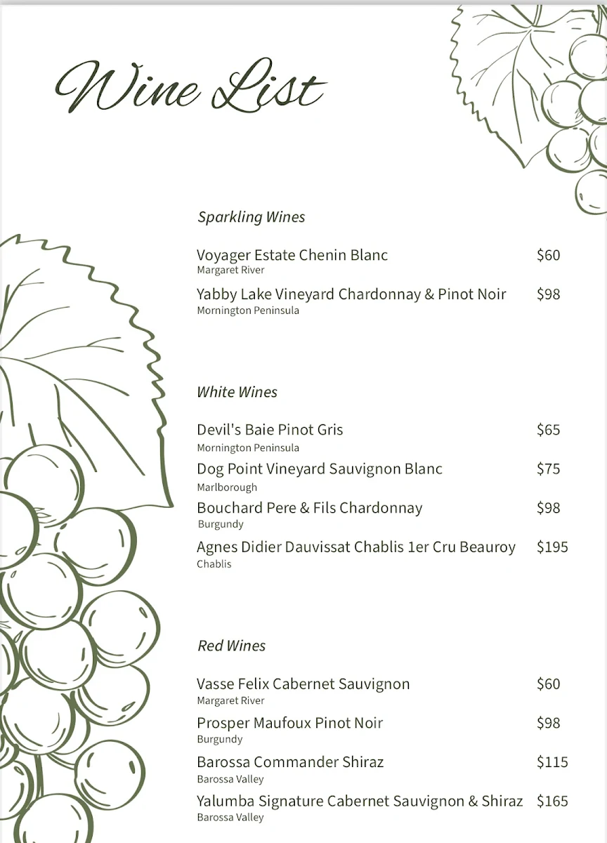 Menu, Wei’s Private Kitchen