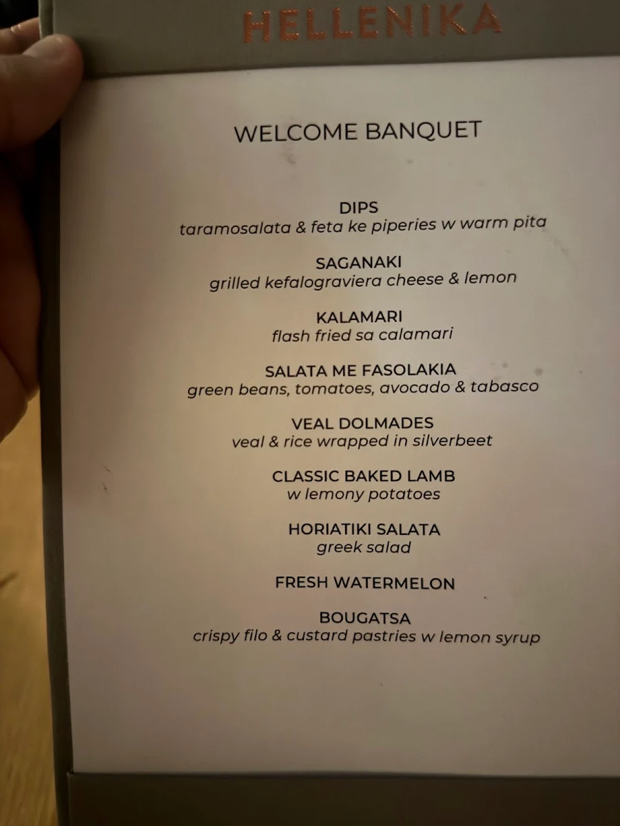 Menu, Hellenika at The Calile