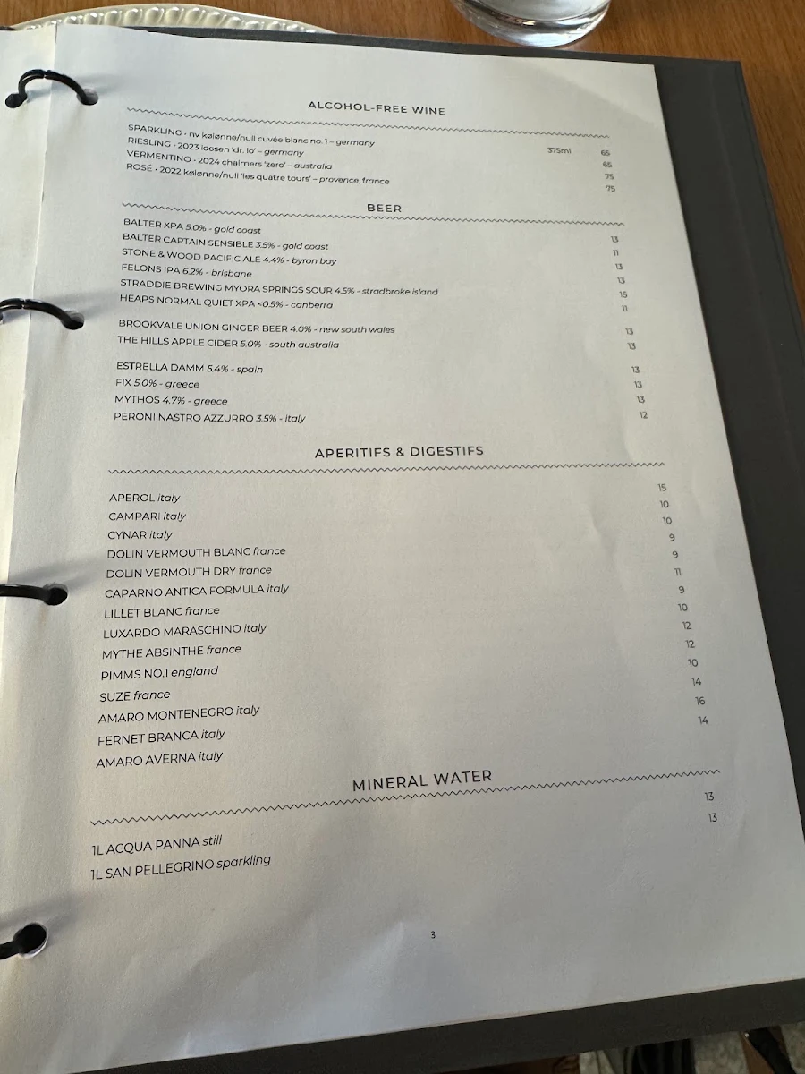 Menu, Hellenika at The Calile