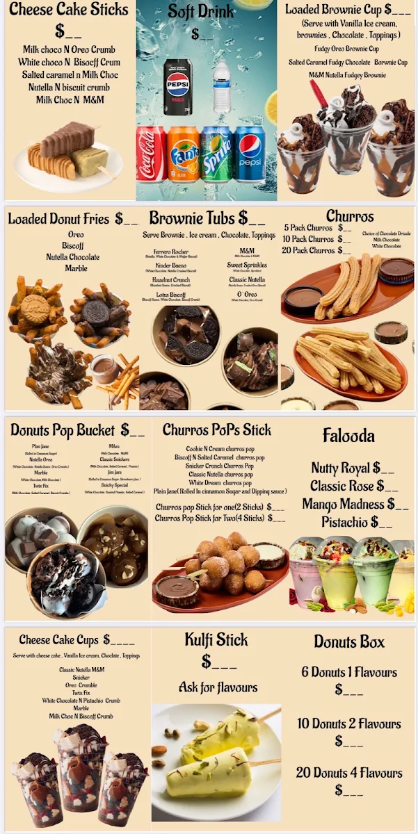 Menu, Dessert Trail