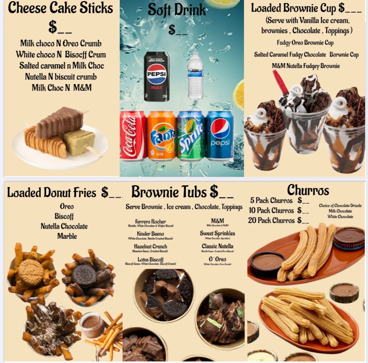 Menu, Dessert Trail