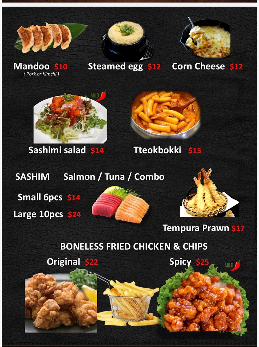 Menu, BBQ Boy