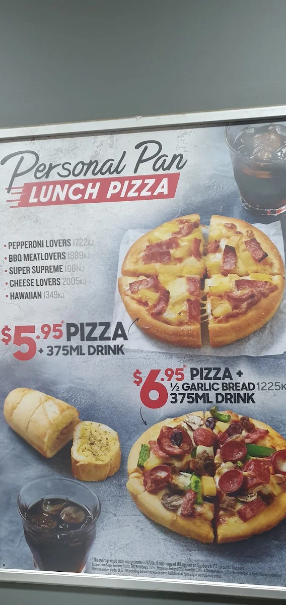 Menu, Pizza Hut Werribee