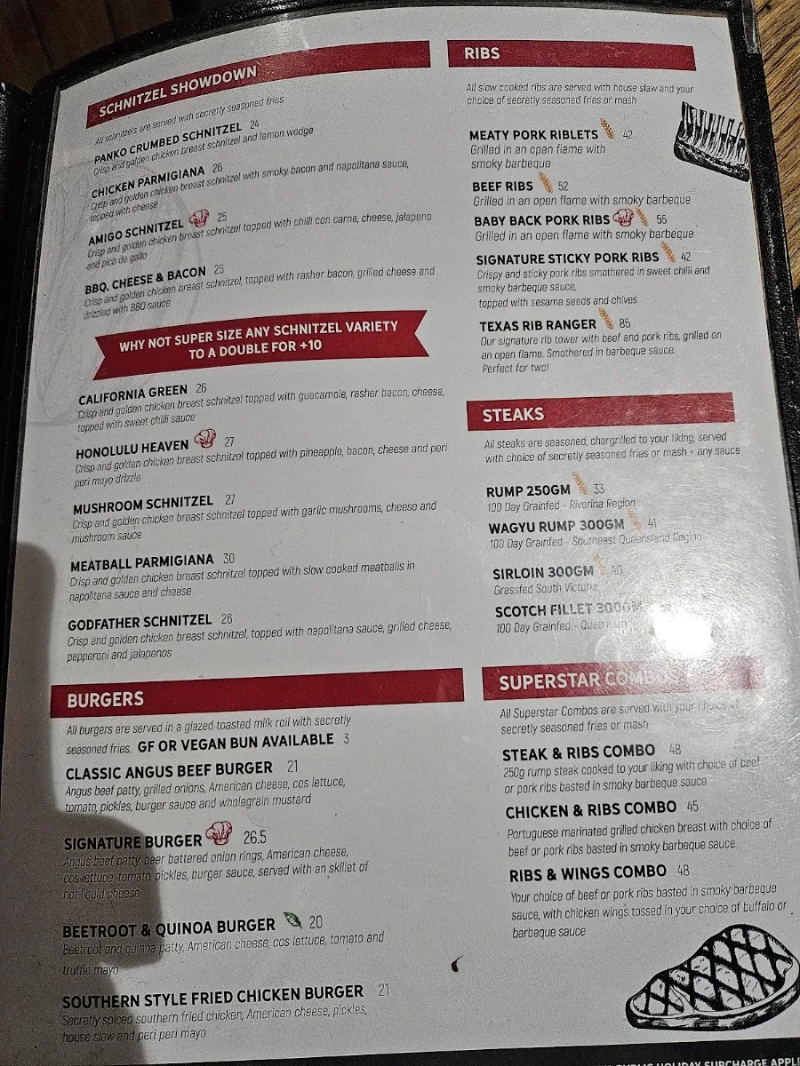 Menu, Lone Star Rib House & Brews Munno Para
