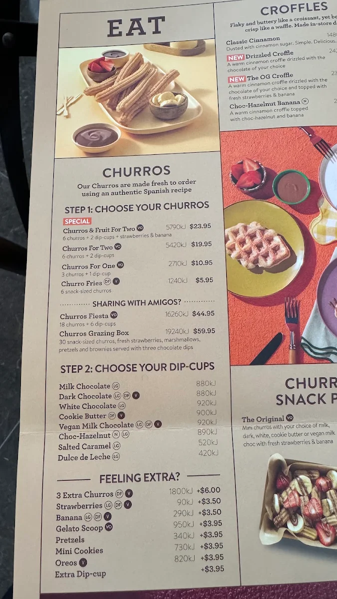 Menu, San Churro Carousel