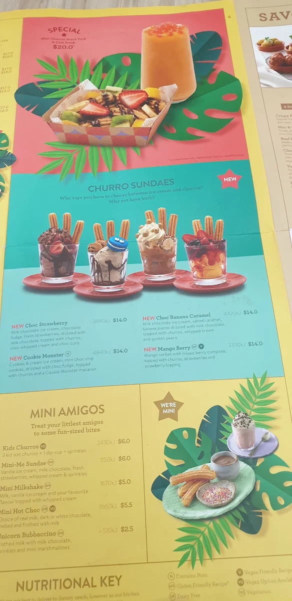 Menu, San Churro Carousel