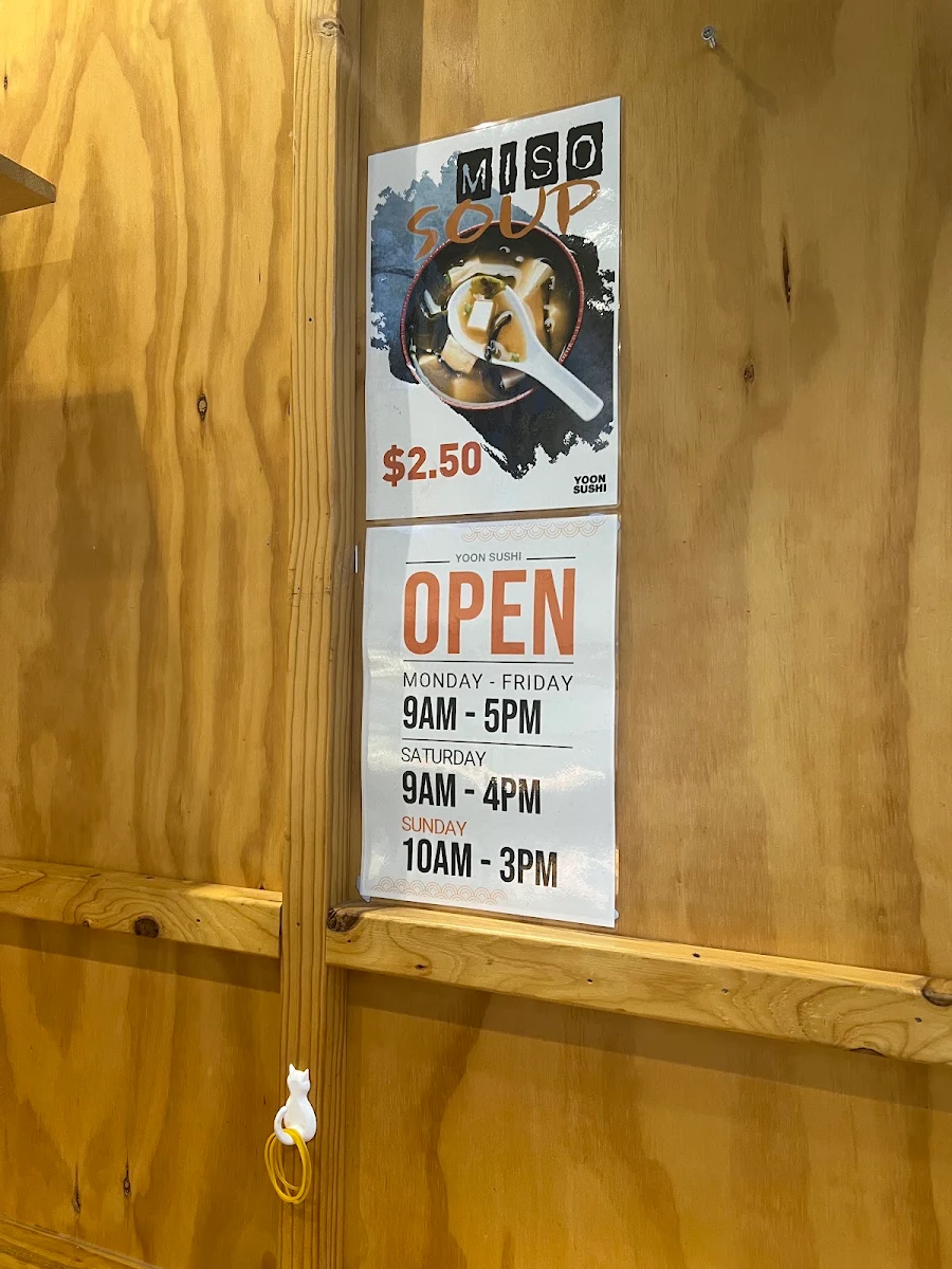 Menu, Yoon Sushi