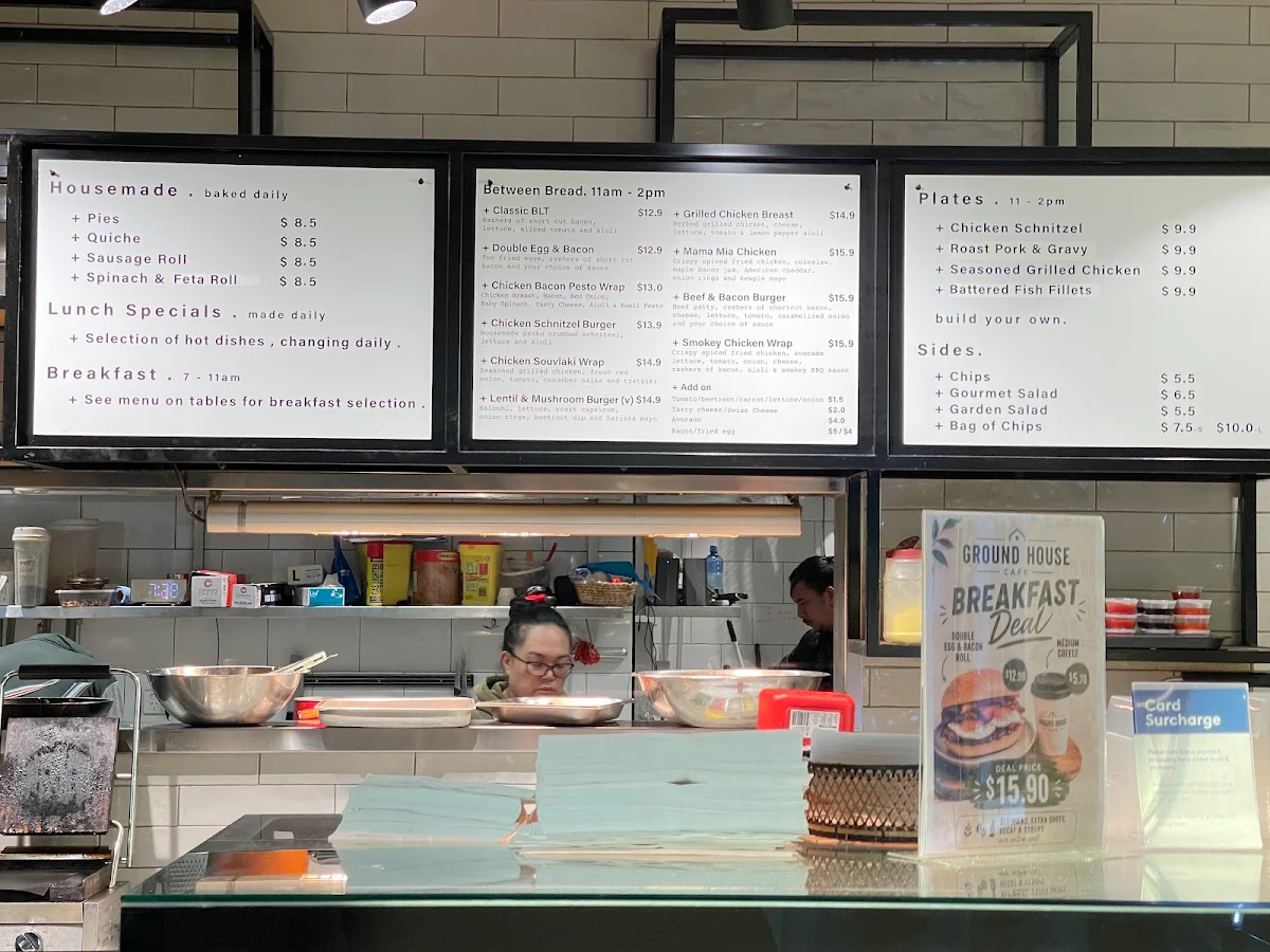 Menu, Ground House Cafe