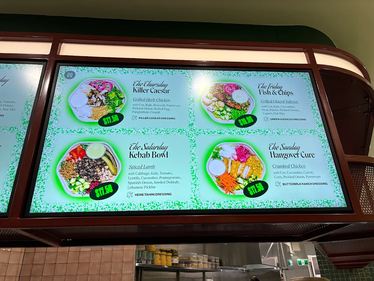 Menu, Salad Days Potts Point