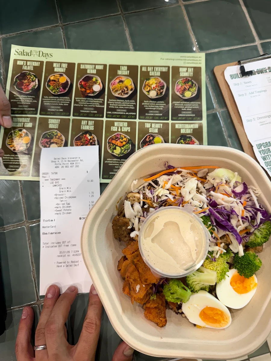 Menu, Salad Days Potts Point