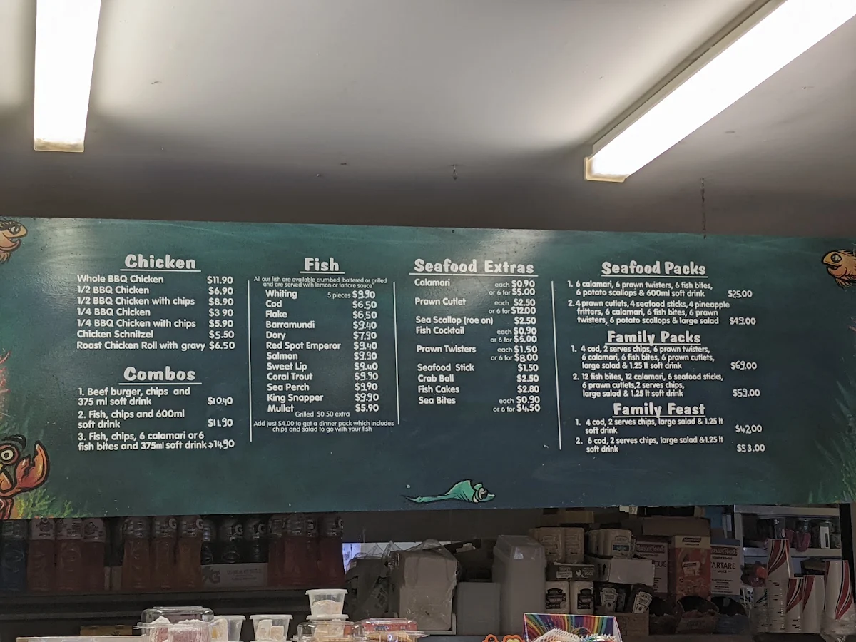 Menu, Big Jims Takeaway