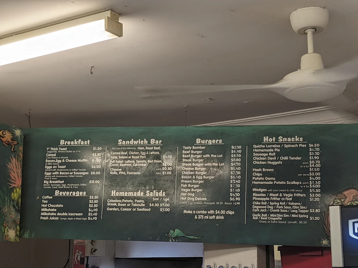 Menu, Big Jims Takeaway