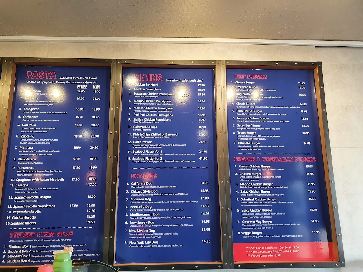 Menu, Amigo's Pizzeria Magill