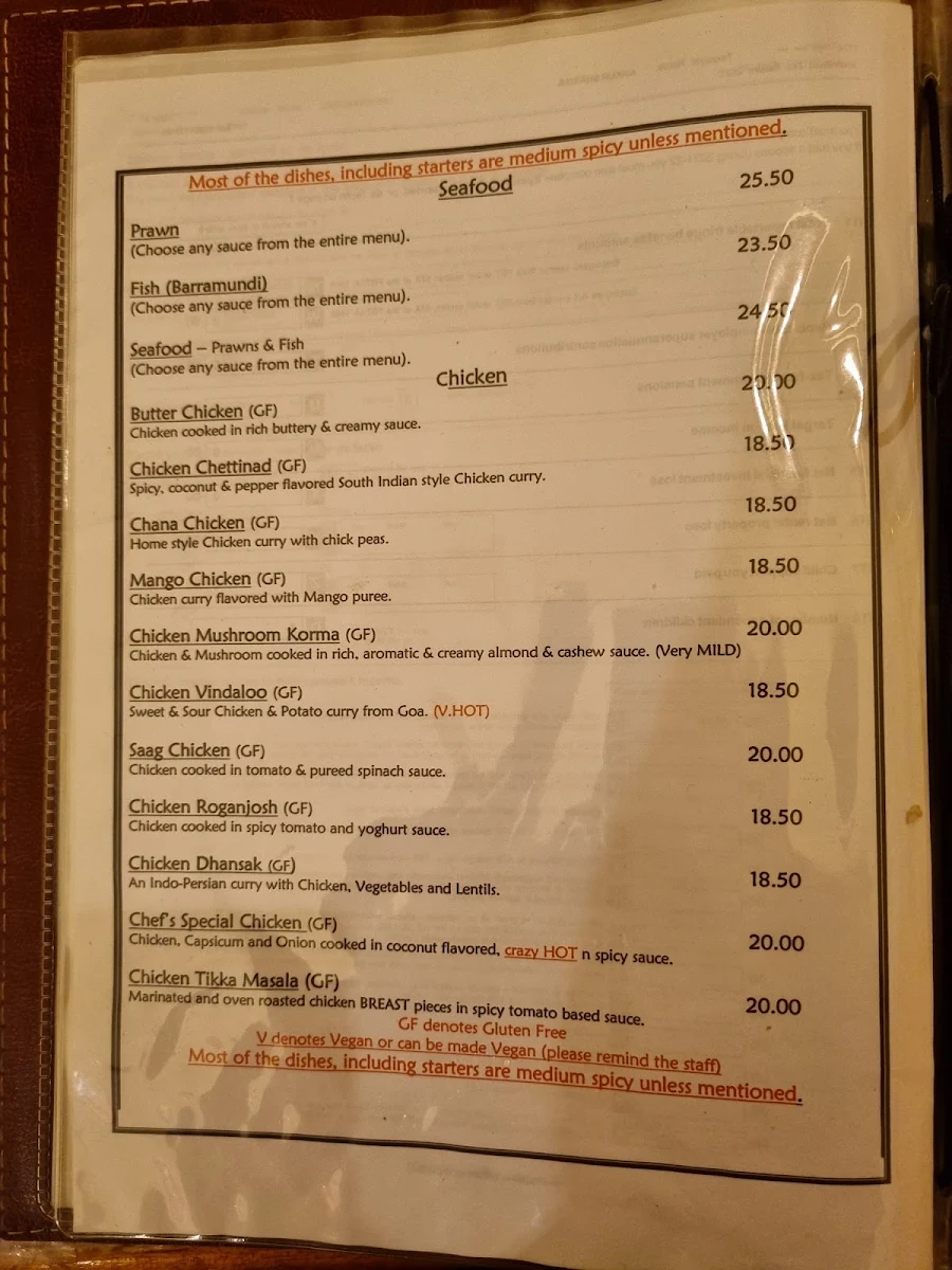 Menu, ANKI'S INDIAN EATERY