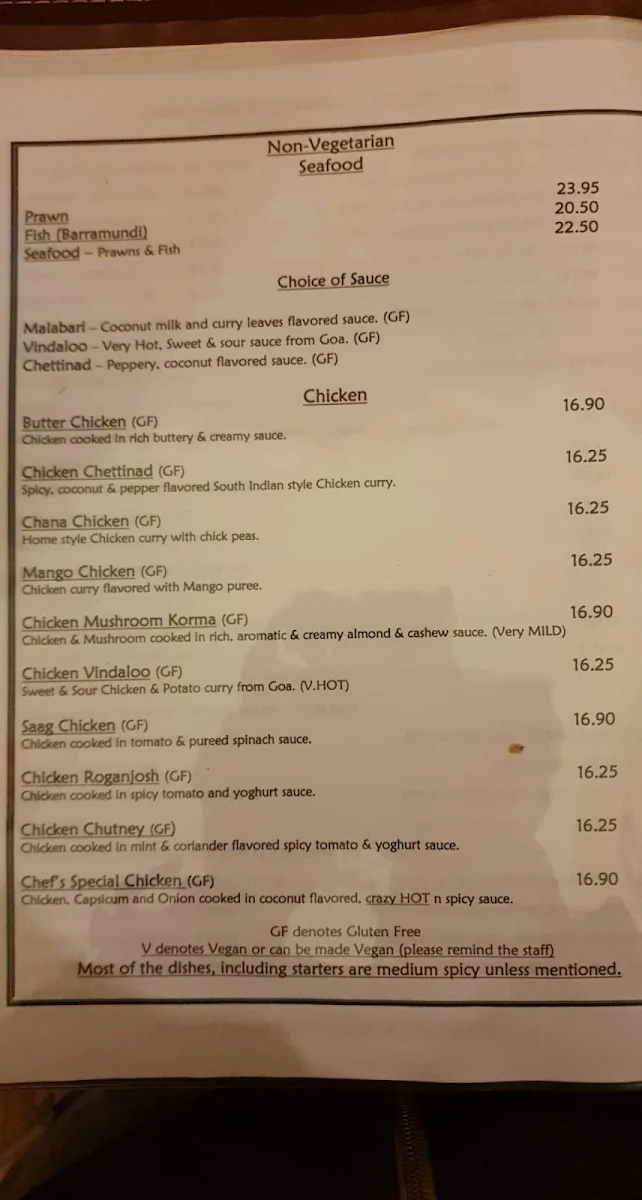 Menu, ANKI'S INDIAN EATERY