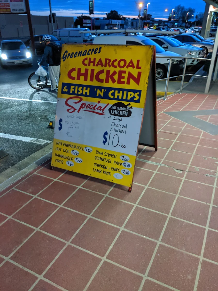 Menu, Charcoal Chicken - Greenacres