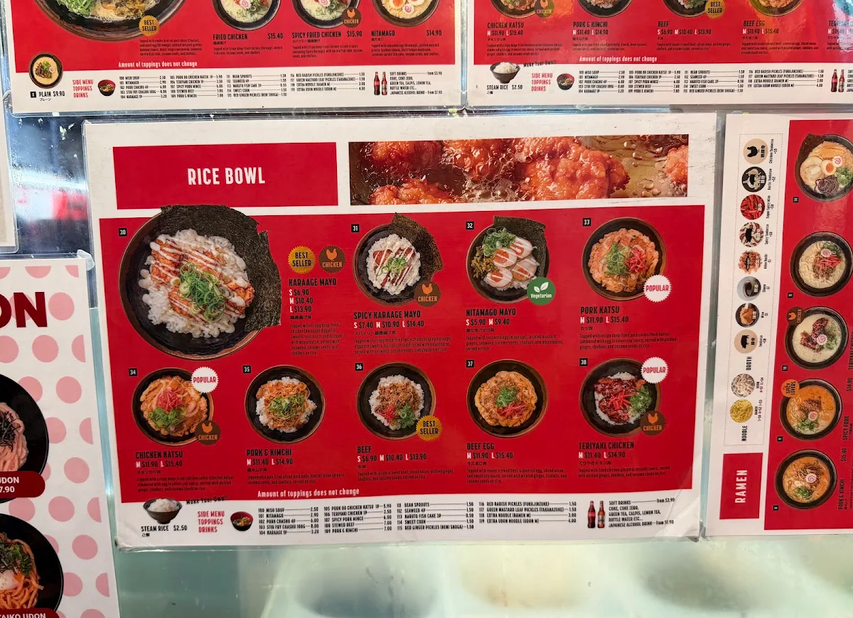 Menu, Tenkomori Ramen House Regent Place