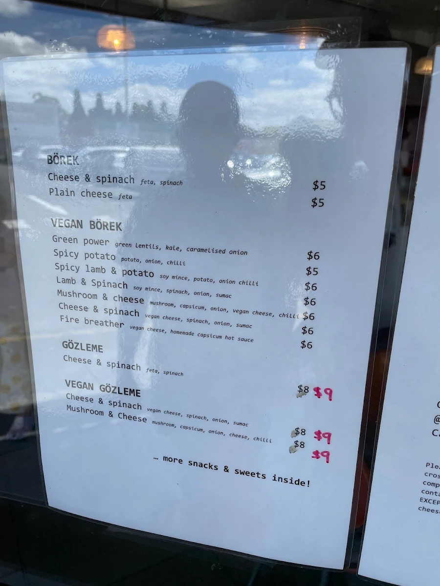 Menu, Tammy’s Borek