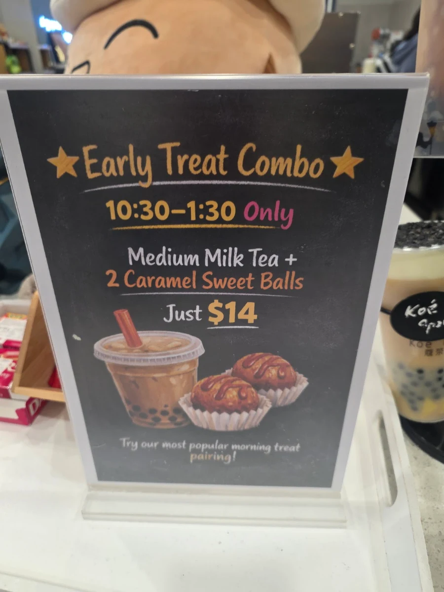 Menu, Koe tea Albury