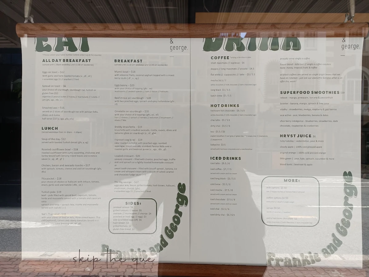 Menu, Frankie and George